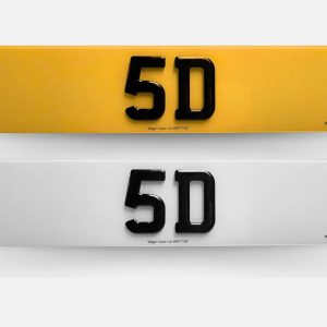 Pair of 4D Acrylic PLUS 3D Gel ON TOP Number Plates, Gloss Black